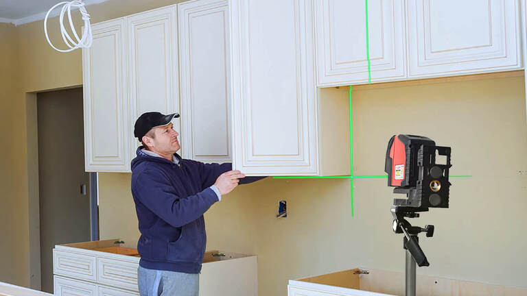 How To Install Cabinets With A Laser Level How To Install Cabinets With A Laser Level